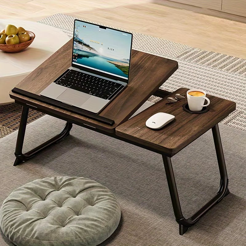 Portable Bed/Sofa Table, Sofa Tray, Home Desk, Breakfast Tray with Cup Holder, Bedside Laptop Stand, Foldable Bed Table